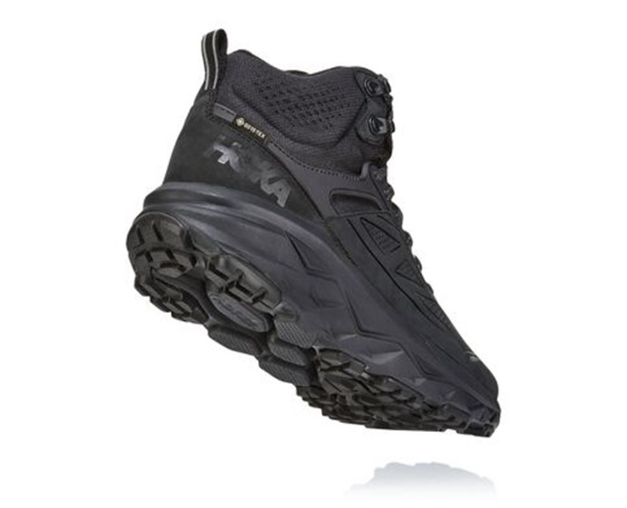 Hiking Boots Mens - Hoka One One Challenger Mid GORE-TEX - Black - LVNYIQF-56